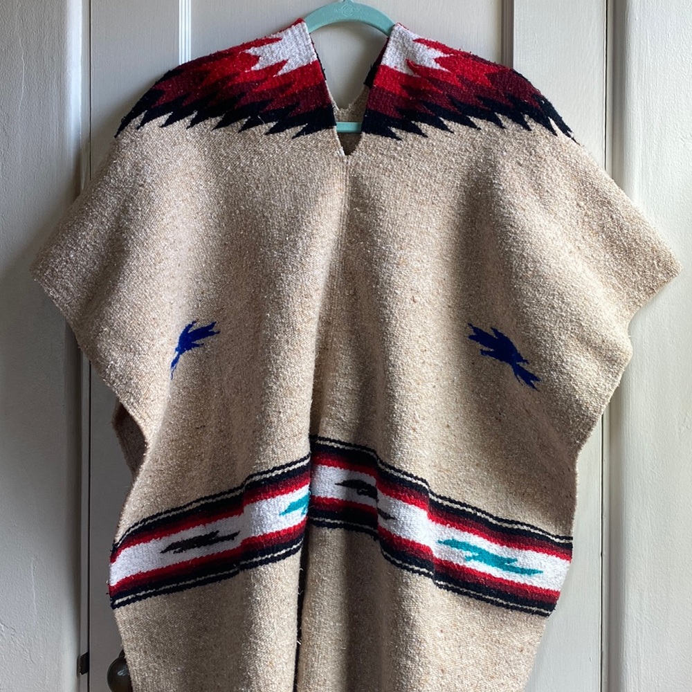 Vintage Mexican Poncho - Handmade